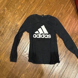 Adidas Kids Long Sleeve Black Tee